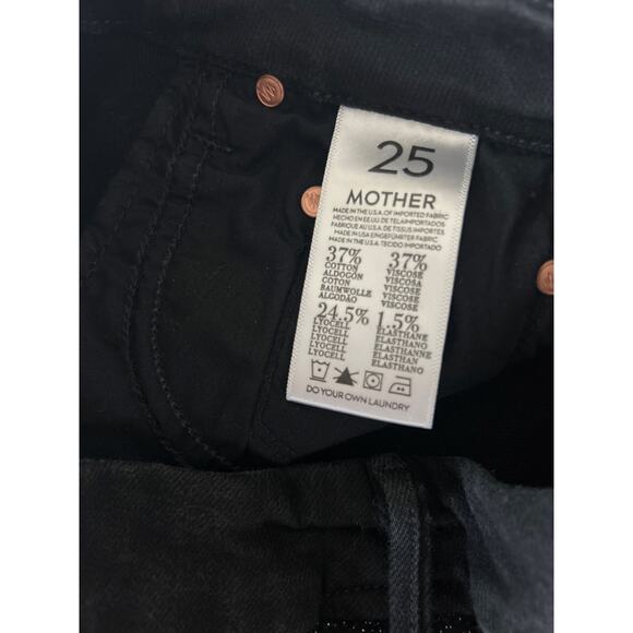 Mother | Black/White Speckled High Waisted Looker Pant | 25 - Picture 14 of 17